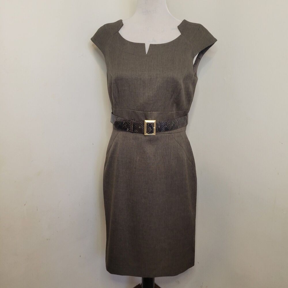 Alex Marie Brown Short Sleeve Dress – Women’s Size 6 – Belted‎ – Classic Career
